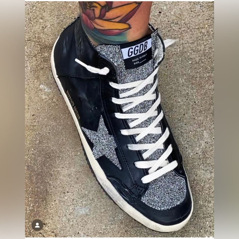 Golden Goose LAB Francy black nappa leather / Swarovski crystal size 40 (US 10)